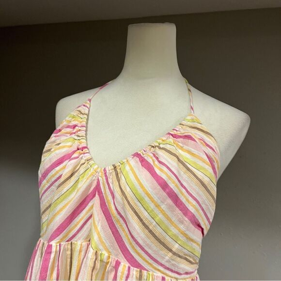 Old Navy halter striped v-neck midi dress size Large - Picture 2 of 12